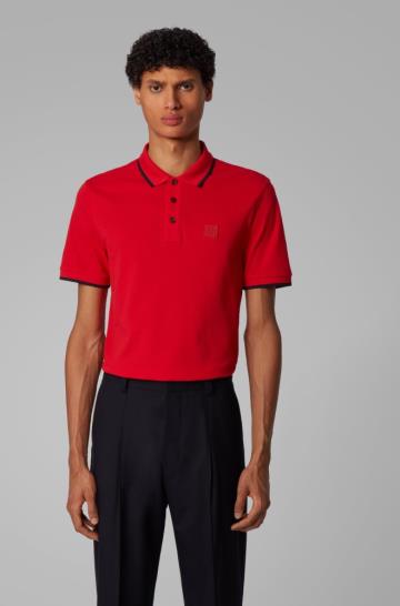 Koszulki Polo BOSS Regular Fit Czerwone Męskie (Pl66866)